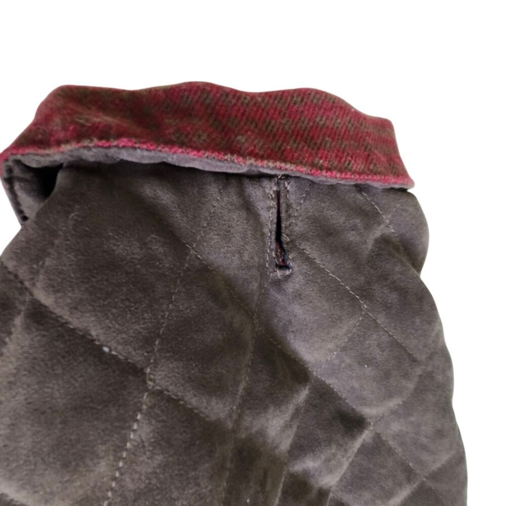 Woolrich Pet Quilted Jacket Brown Red 12.5" Collared Hook and Loop Closure - Picture 5 of 8